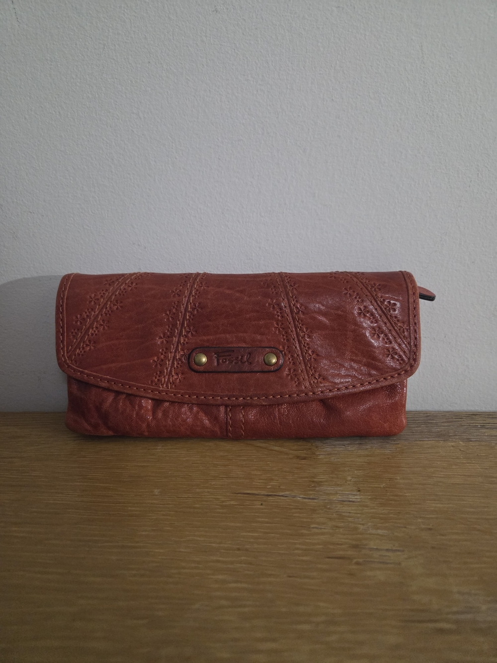 Fossil Leather Wallet With Extra Card Slots